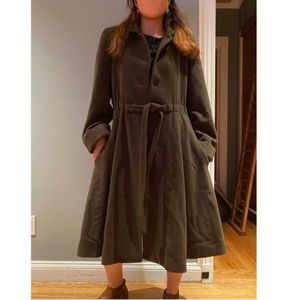 Giorgio Armani Single-Breasted Wool Coat-Brown